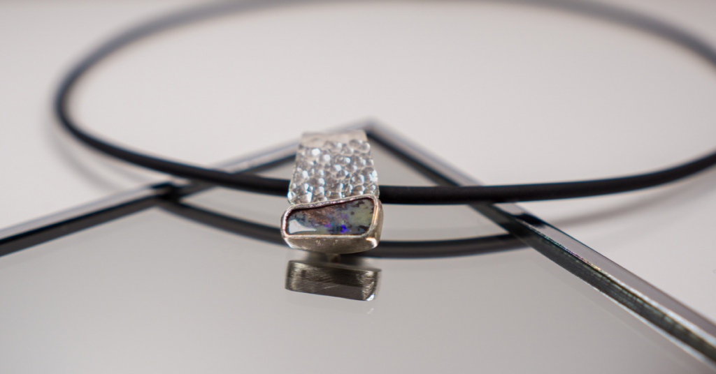 Halskette Kette Silber mit Opal